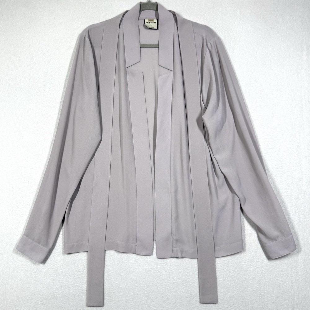 ORTTU Jacket Mens Medium Gabriel Scarf Draped Cardigan Open Front Robe Top Fluid